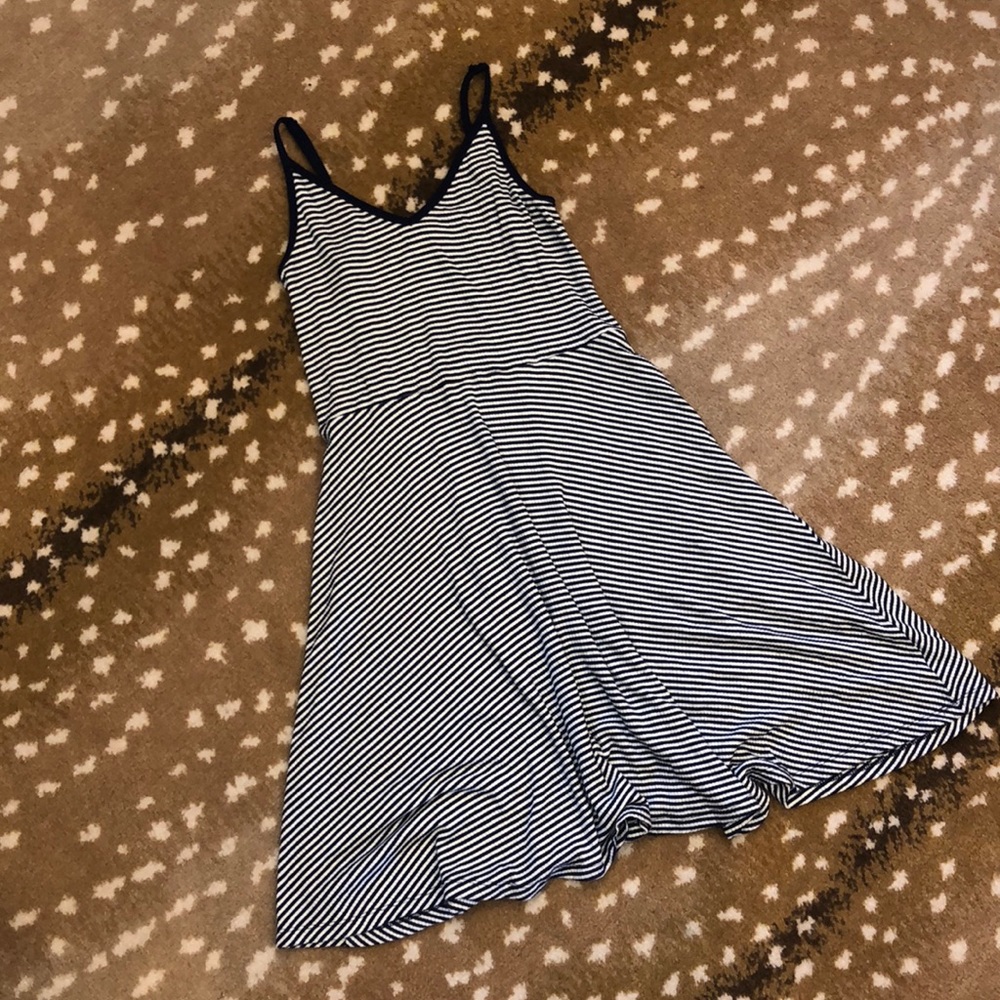 Navy/White Striped Dress